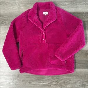 Lou & Grey Sherpa Pullover - Bright Pink